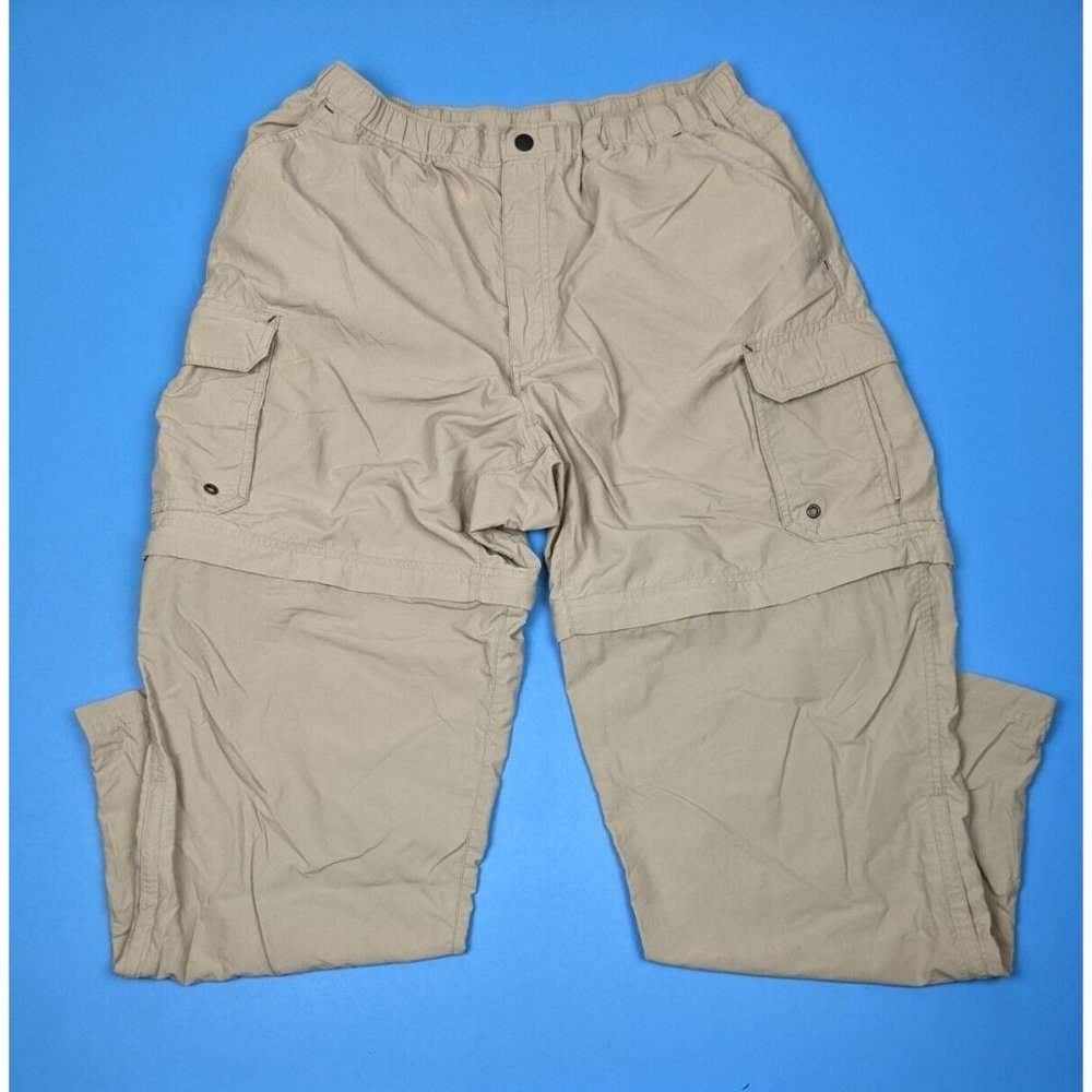 REI Pants Men's Large 36” x 30" Beige Khaki Convertible Hiking Outdoors UPF 50+
